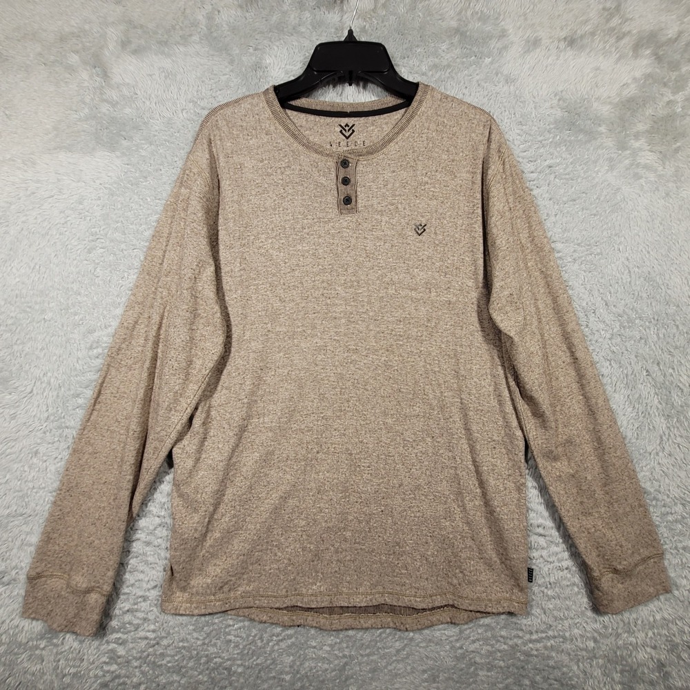 Veece‎ Long Sleeve Henley Shirt Mens Large Casual Lightweight Top